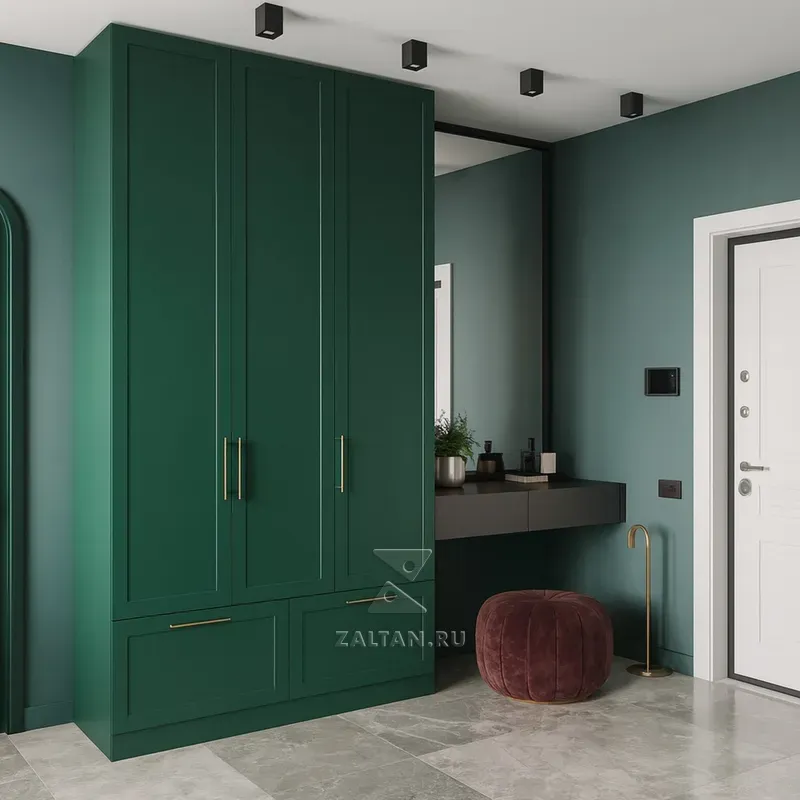 Зелёный шкаф в прихожую