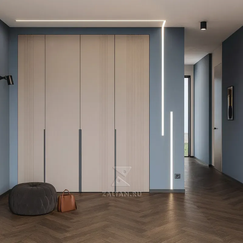 Встроенный шкаф в прихожую бежевый