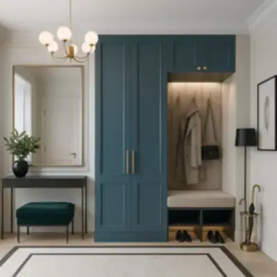 Встроенный шкаф с банкеткой