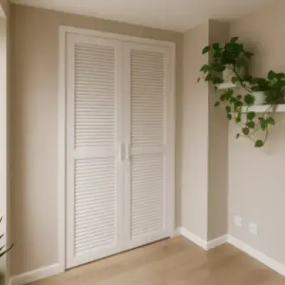 Распашной шкаф с жалюзи