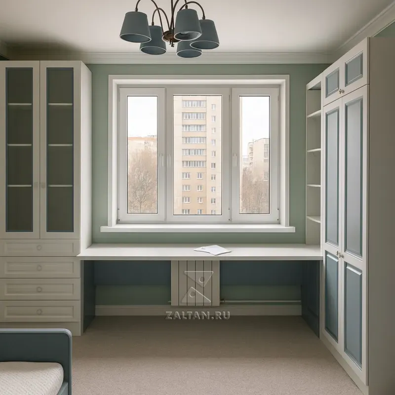 Встроенная рабочая зона у окна