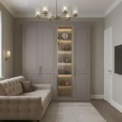 Встроенный шкаф с витриной