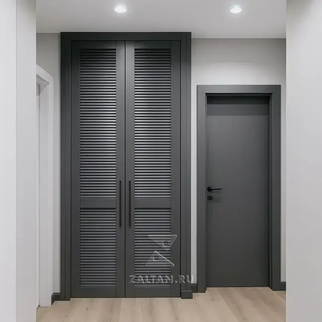 Встроенный шкаф жалюзийные двери