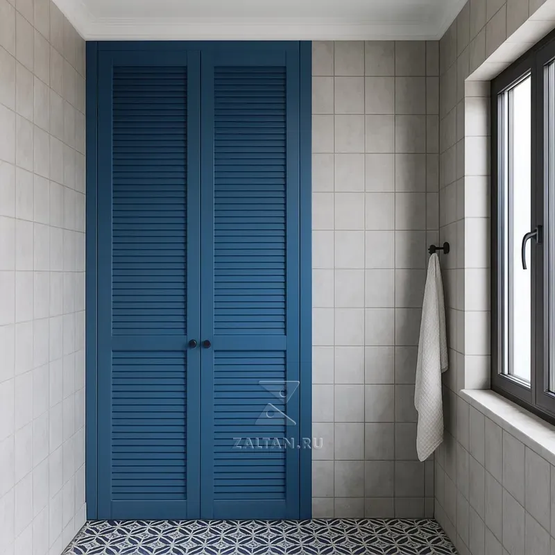Синий жалюзийный шкаф