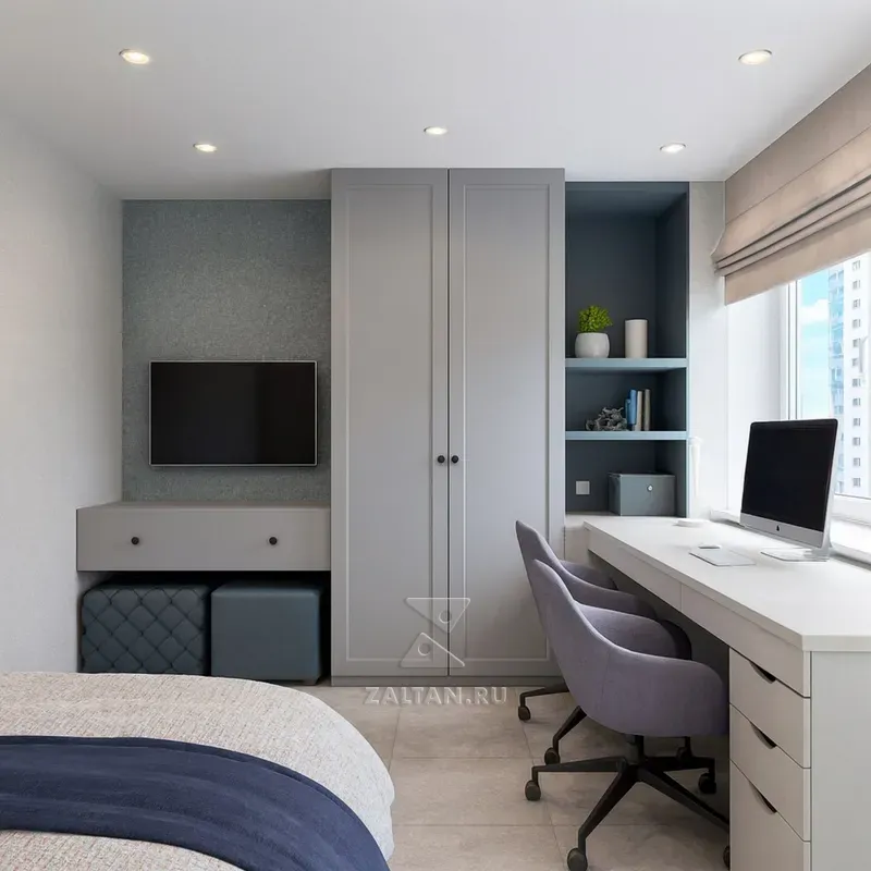 Встроенный шкаф с рабочей зоной