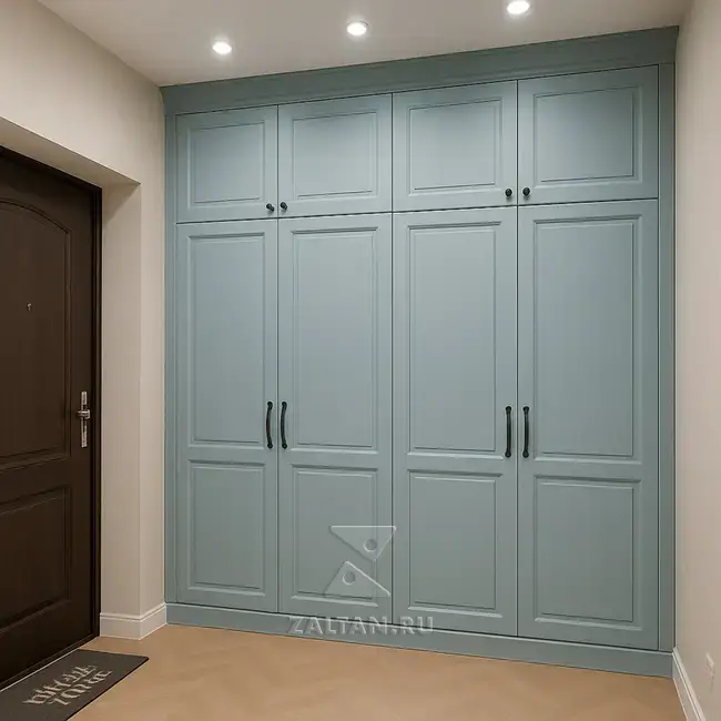 Шкаф прихожая классика голубой