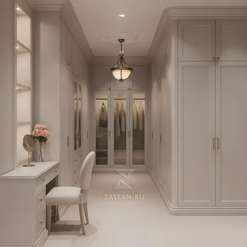 Гардеробная кремовая неоклассика