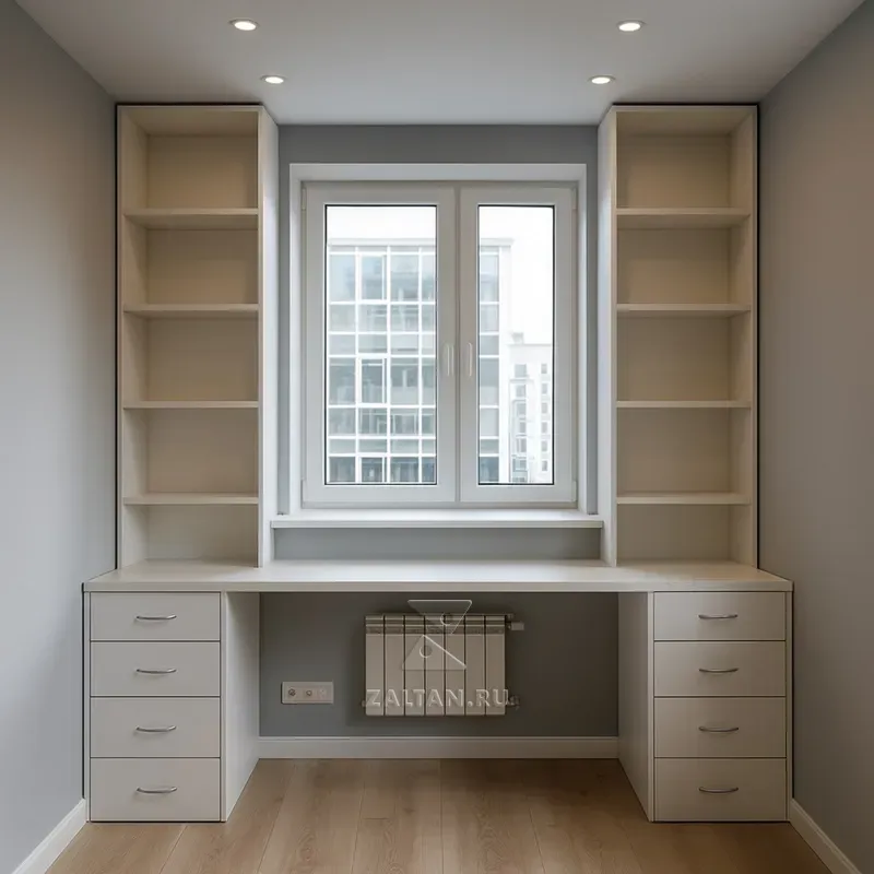 Встроенная рабочая зона у окна