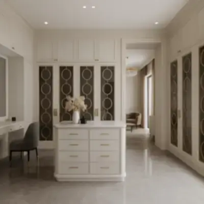 Классическая гардеробная с островом