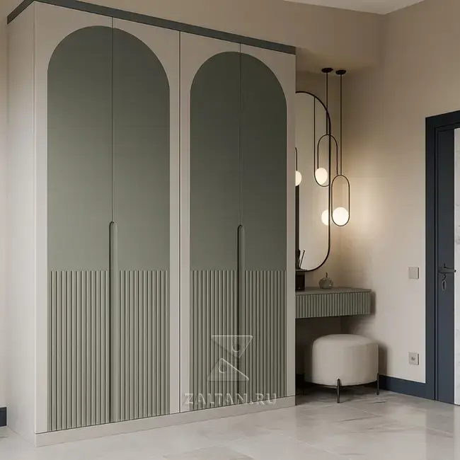 Шкаф арочный с реечным фасадом