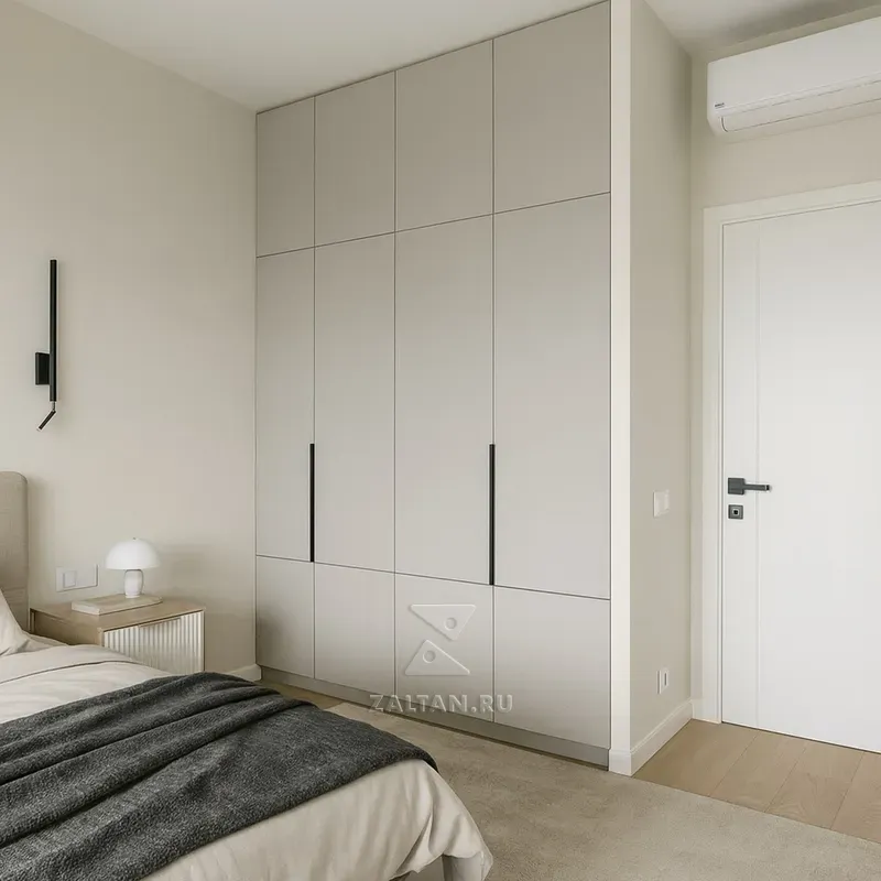 Встроенный шкаф бежевый минимализм