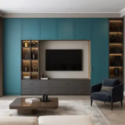 Стенная модульная стенка под ТВ