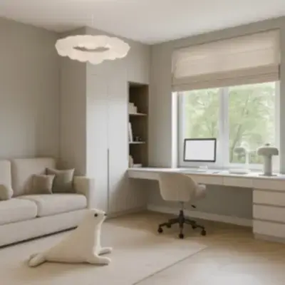 Встроенный шкаф с рабочей зоной