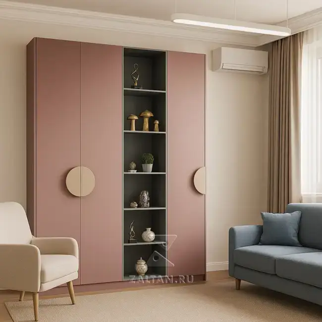 Шкаф с нишей и ручками