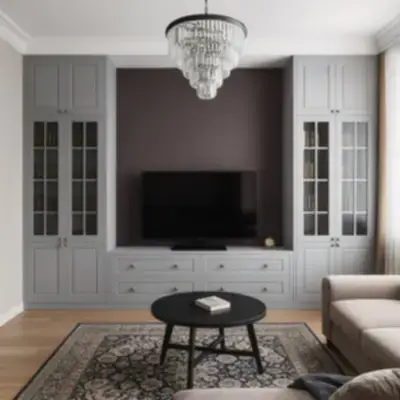 Стенка с витринами и тумбой