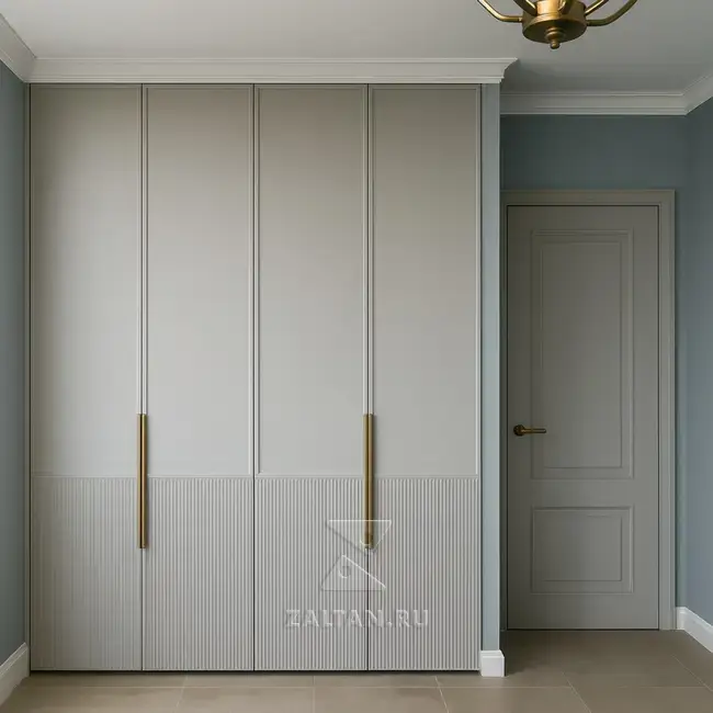 Встроенный шкаф прихожая бежевый