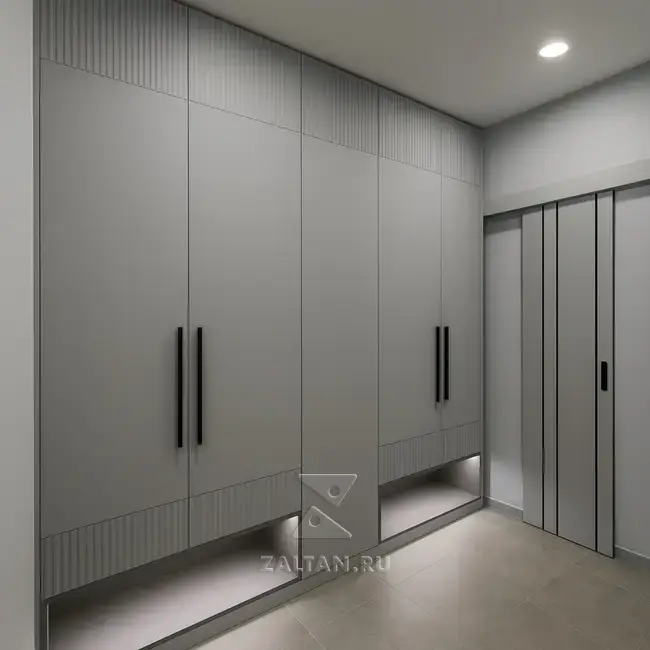 Встроенный шкаф прихожая серый