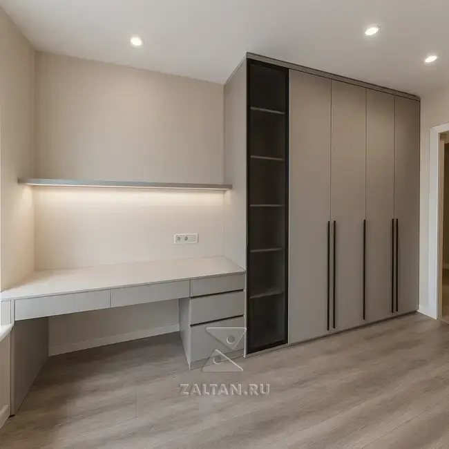 Встроенный шкаф с рабочей зоной