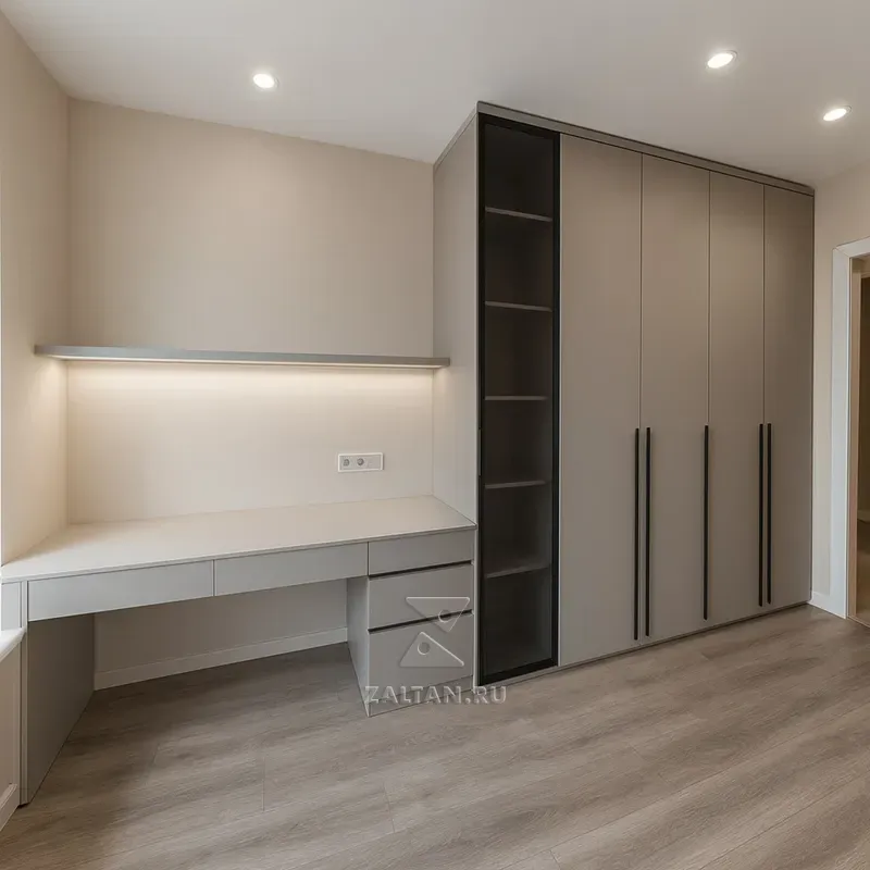 Встроенный шкаф с рабочей зоной