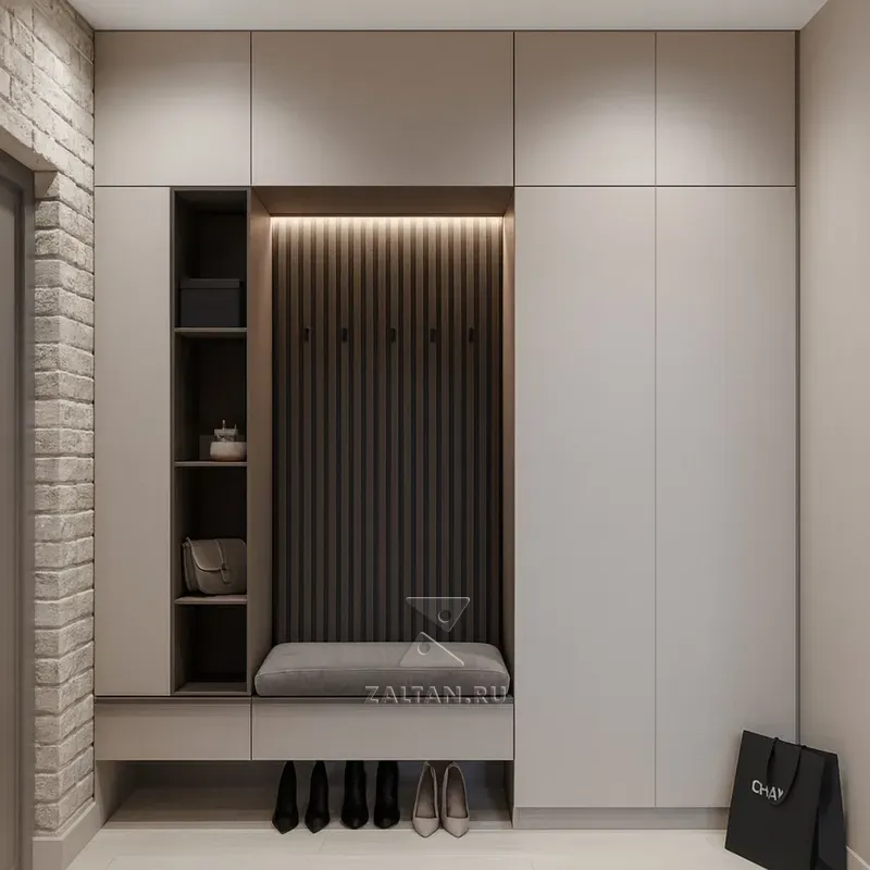 Прихожая с реечной нишей