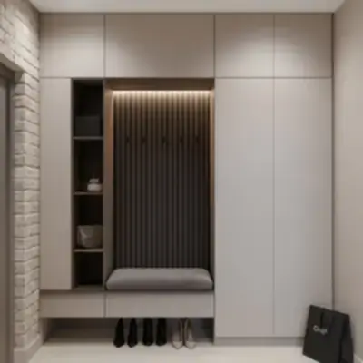 Прихожая с реечной нишей