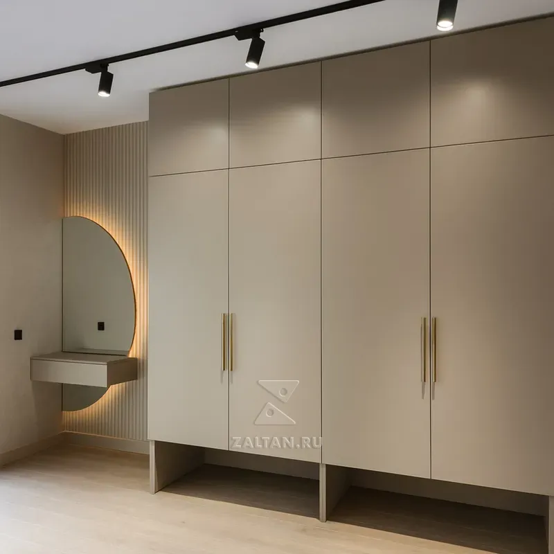 Шкаф прихожая бежевый матовый