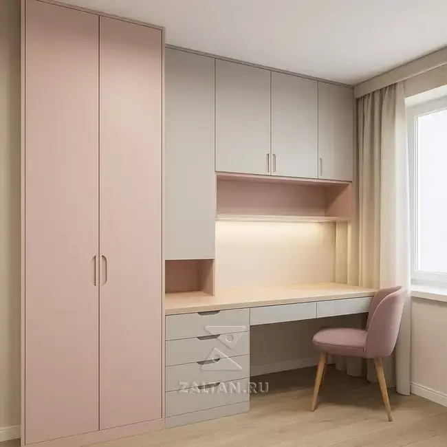 Шкаф гардеробный с рабочей зоной