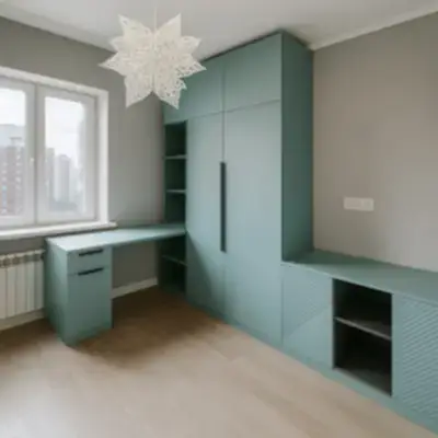 Гардеробный модуль с рабочей зоной