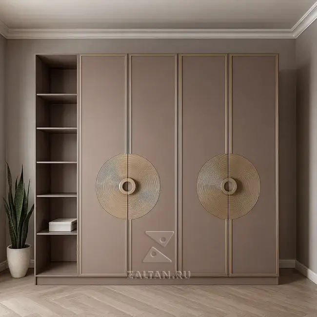 Распашной шкаф с полками