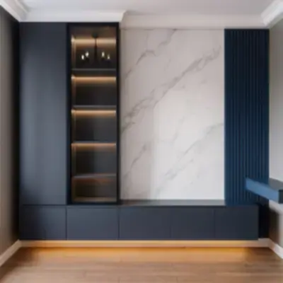 Современная стенка с витриной