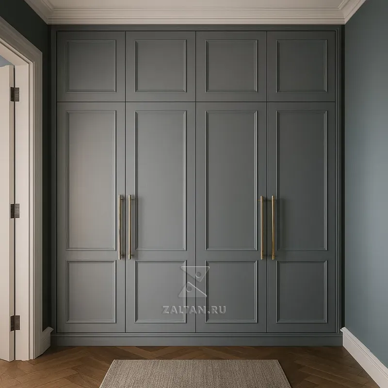Шкаф в прихожую серый панельный