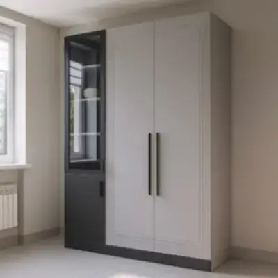 Распашной шкаф с витриной