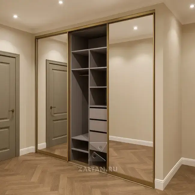 Встроенный шкаф с зеркалом