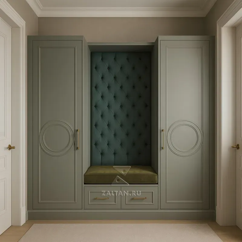 Встроенная прихожая с банкеткой