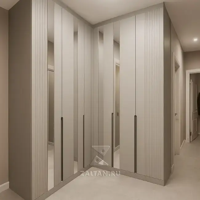 Встроенный угловой шкаф прихожая