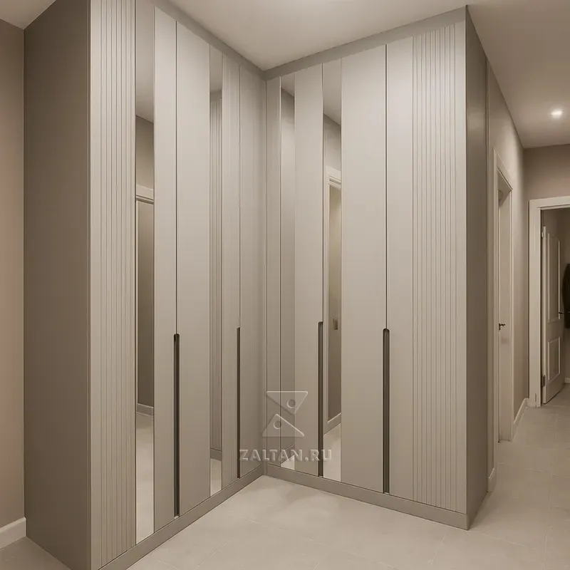 Встроенный угловой шкаф прихожая