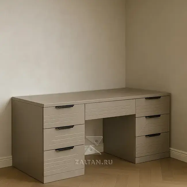 Письменный стол с ящиками бежевый