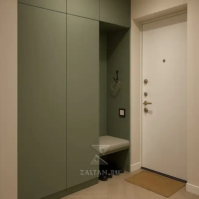 Прихожая встроенная с банкеткой