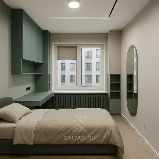 Встроенная спальня с рабочей зоной