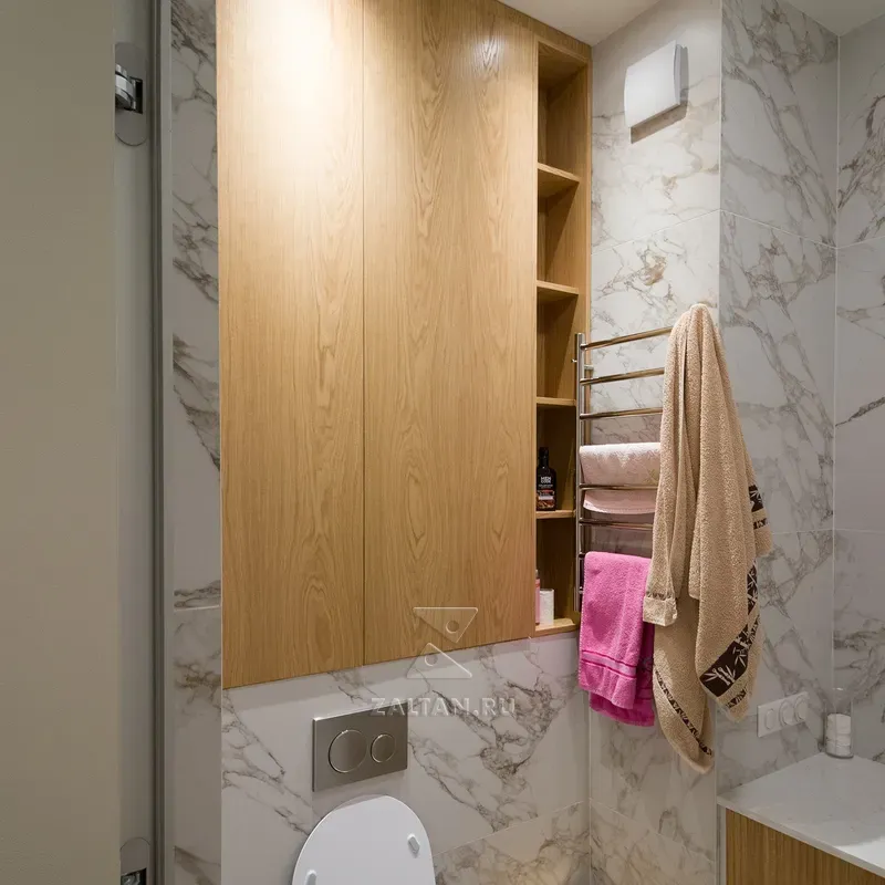 Шпонированный шкаф в ванной