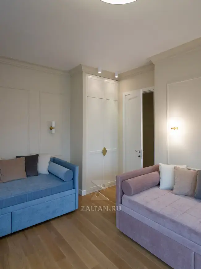 Большая детска спальня встроенный шкаф