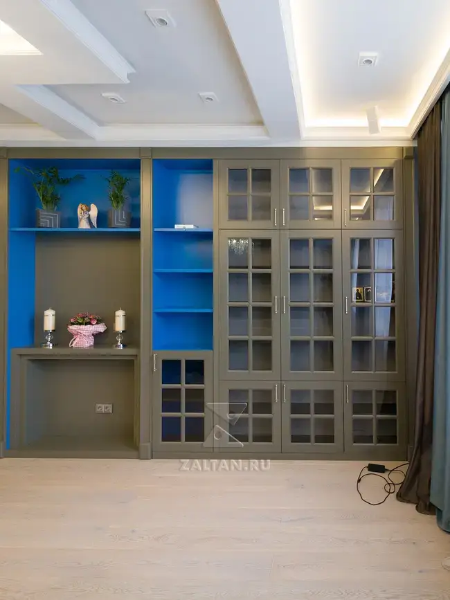 Шкафы под книги в гостиной