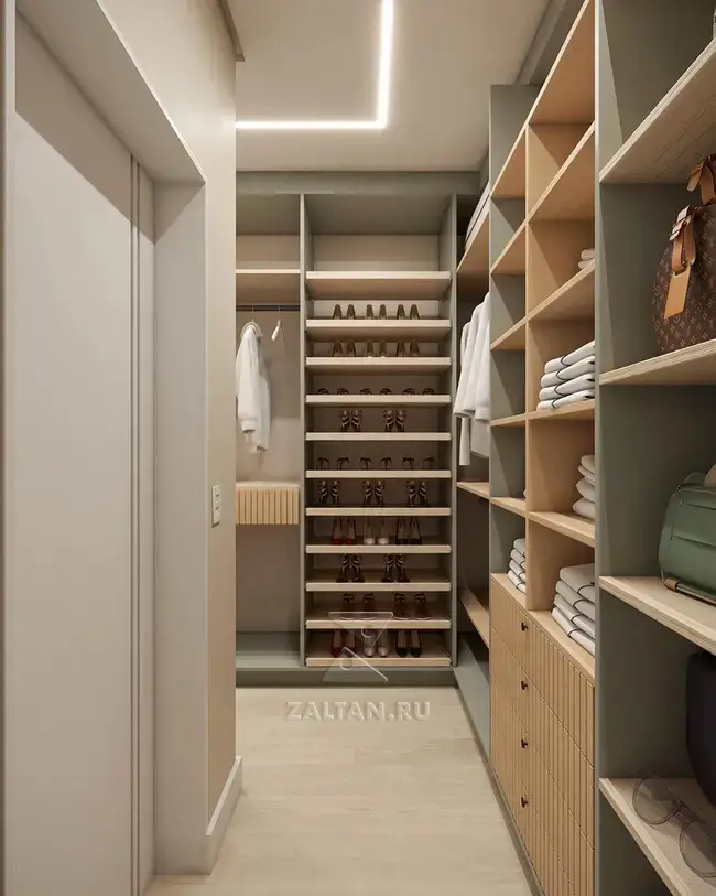 Гардеробные шкафы в углу комнаты