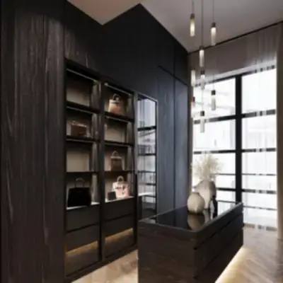 Гардеробная из шпона в цвете венге