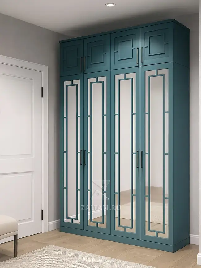 Бирюзовый шкаф в прихожую Лодзь