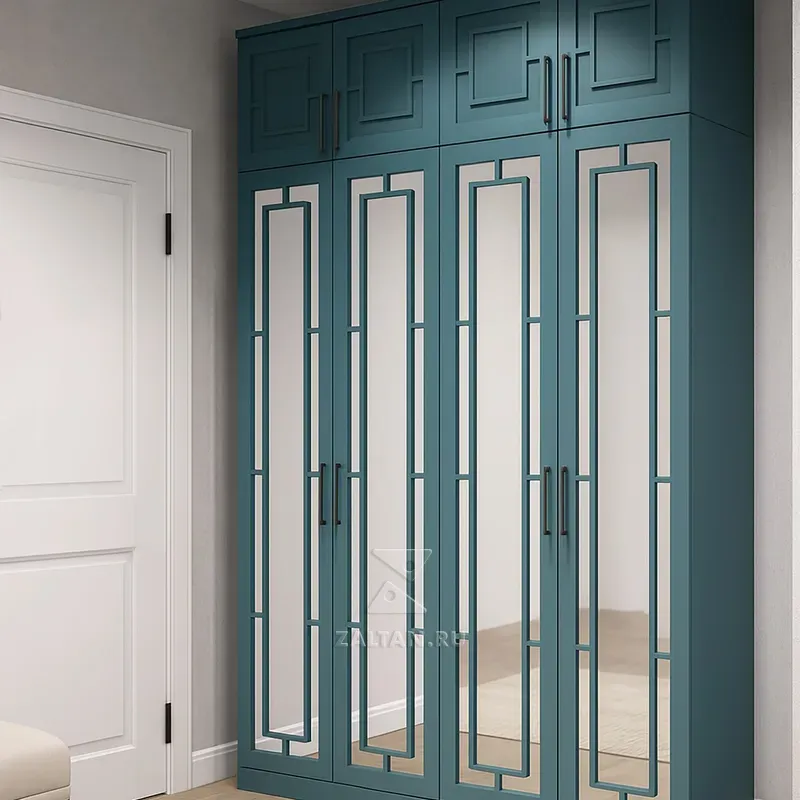 Бирюзовый шкаф в прихожую Лодзь