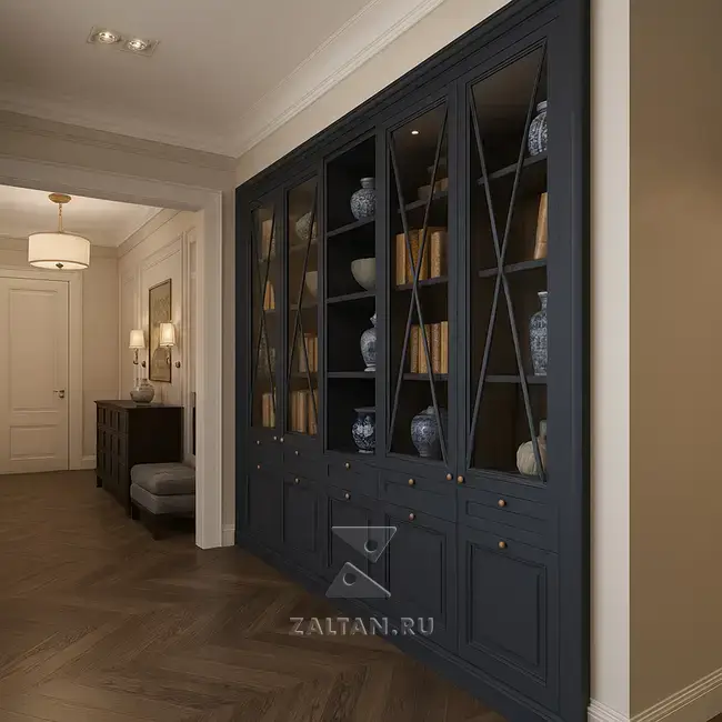 Классическая библиотека черного цвета