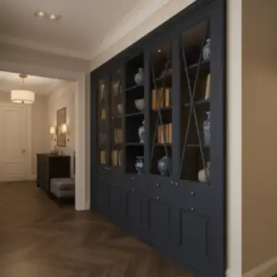 Классическая библиотека в кабинете