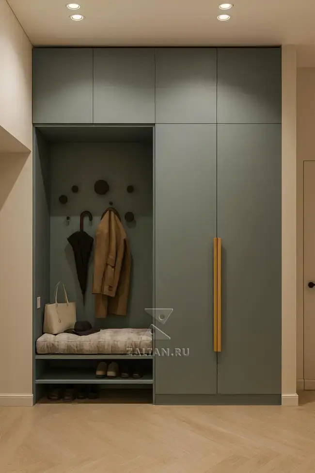 шкаф прихожая стильный встроенный дизайн