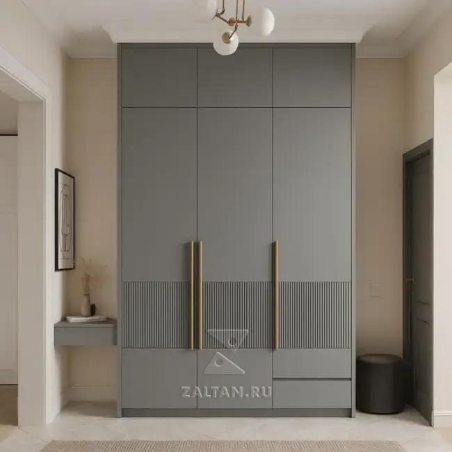 Шкаф прихожая серый премиум
